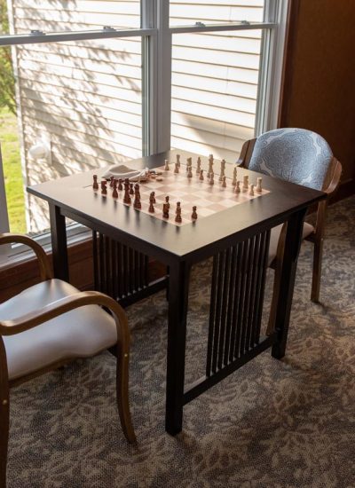 Chess table in sitting lounge